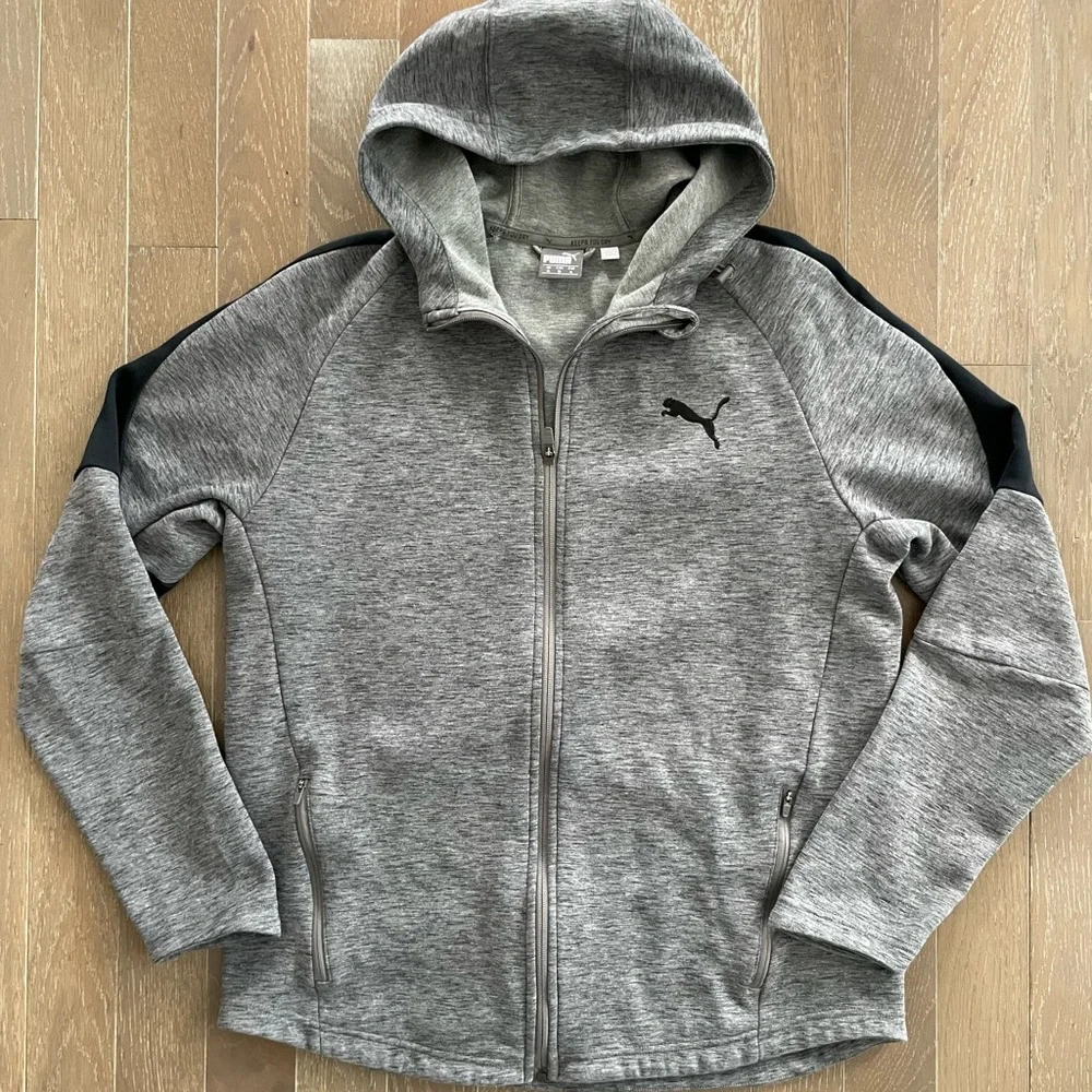 Puma Gray Athletic Sweatsuit Set – Hoodie & Joggers – Size X-Large - Picture 2 of 3